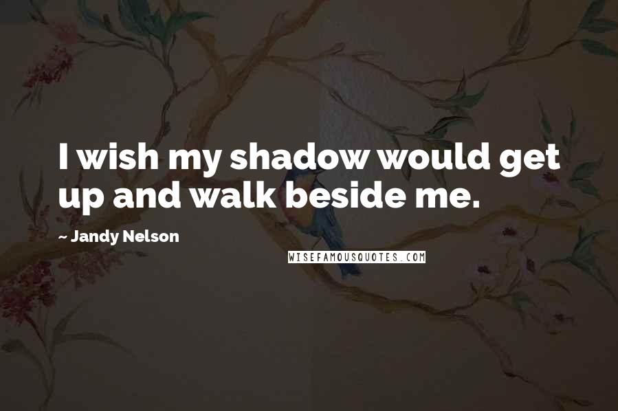 Jandy Nelson Quotes: I wish my shadow would get up and walk beside me.