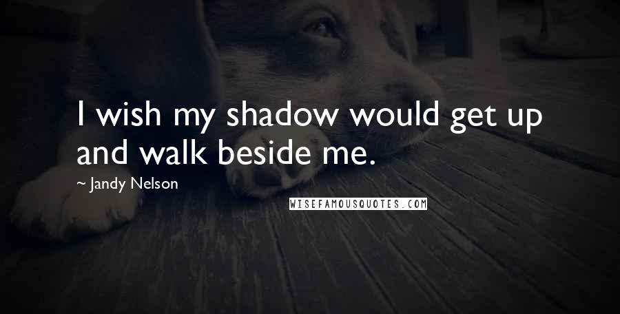 Jandy Nelson Quotes: I wish my shadow would get up and walk beside me.