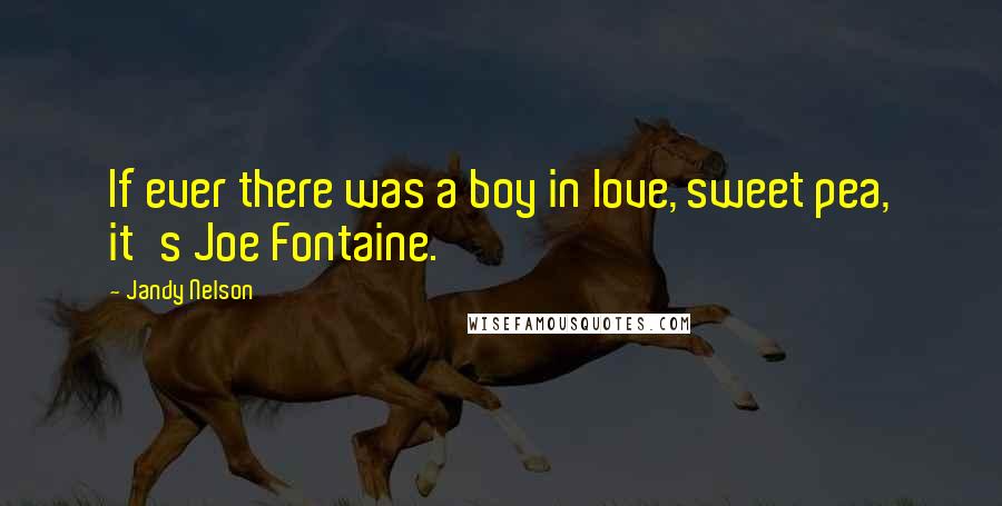 Jandy Nelson Quotes: If ever there was a boy in love, sweet pea, it's Joe Fontaine.