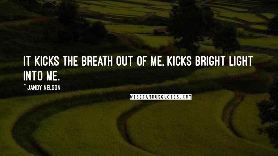 Jandy Nelson Quotes: It kicks the breath out of me, kicks bright light into me.