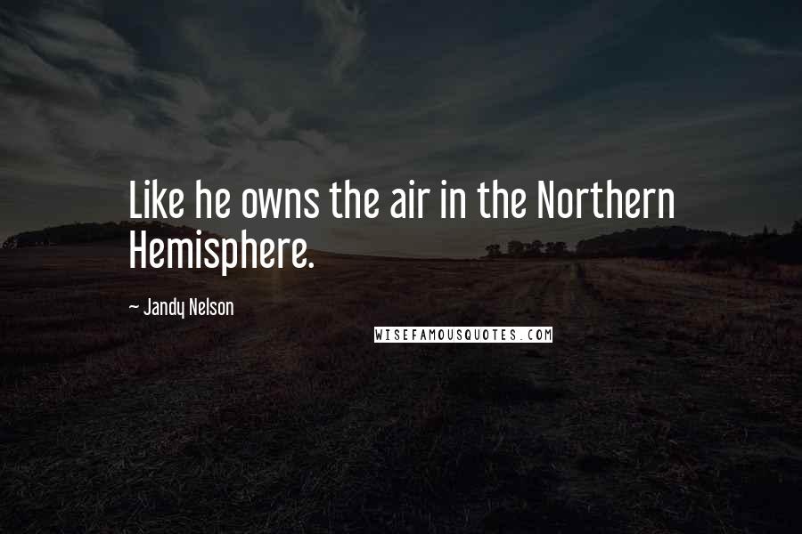 Jandy Nelson Quotes: Like he owns the air in the Northern Hemisphere.