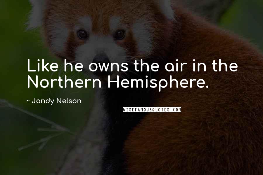 Jandy Nelson Quotes: Like he owns the air in the Northern Hemisphere.