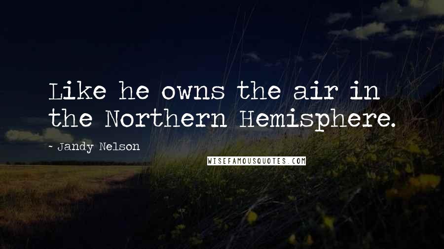 Jandy Nelson Quotes: Like he owns the air in the Northern Hemisphere.