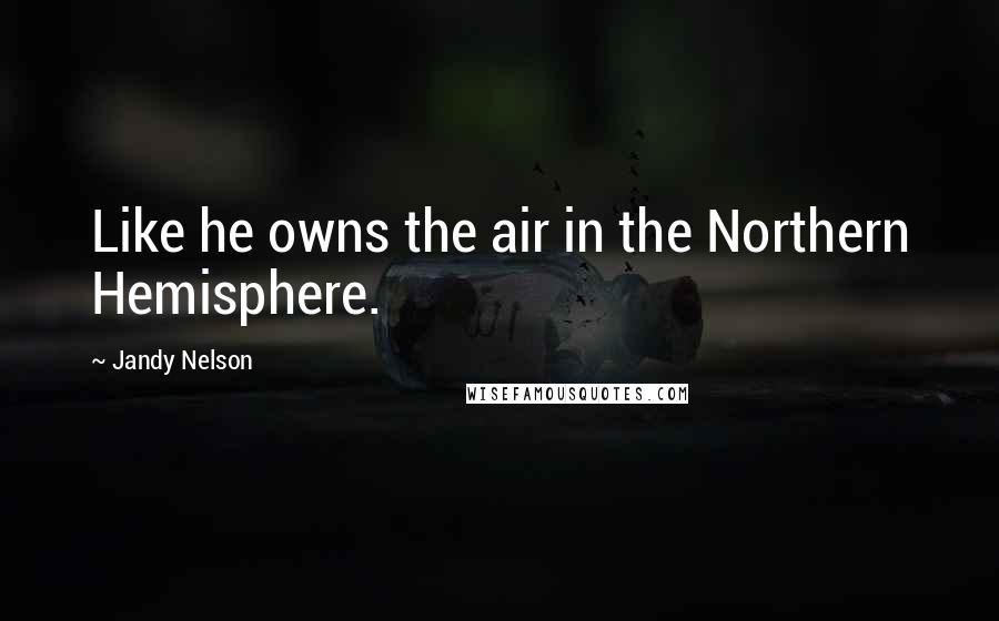 Jandy Nelson Quotes: Like he owns the air in the Northern Hemisphere.