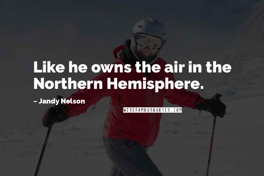 Jandy Nelson Quotes: Like he owns the air in the Northern Hemisphere.