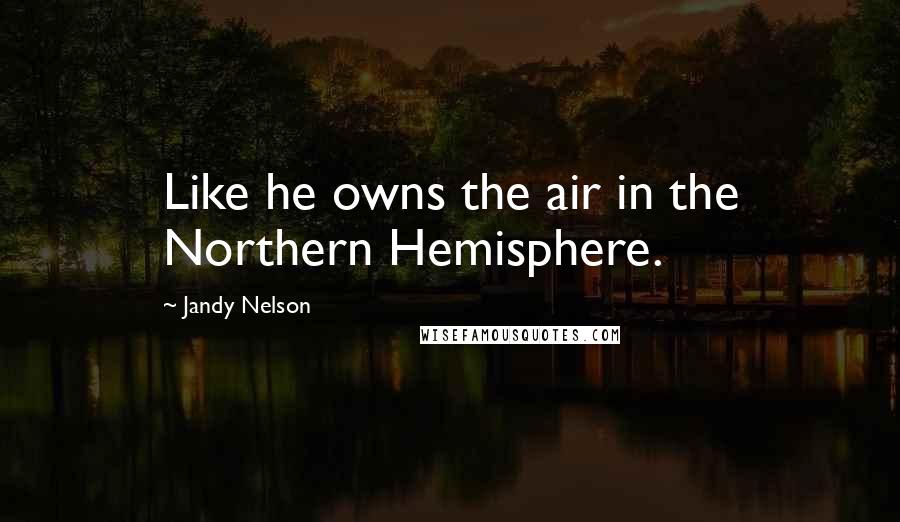Jandy Nelson Quotes: Like he owns the air in the Northern Hemisphere.