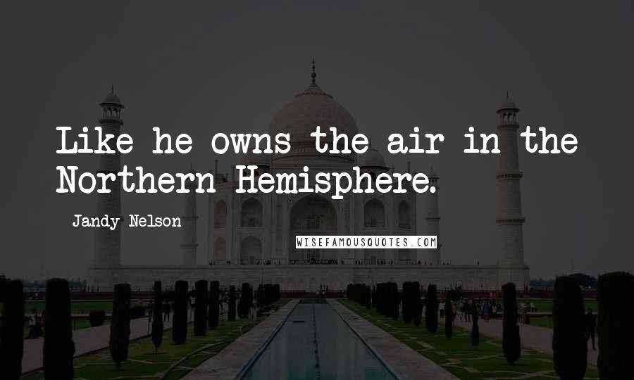 Jandy Nelson Quotes: Like he owns the air in the Northern Hemisphere.