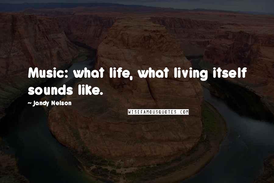 Jandy Nelson Quotes: Music: what life, what living itself sounds like.