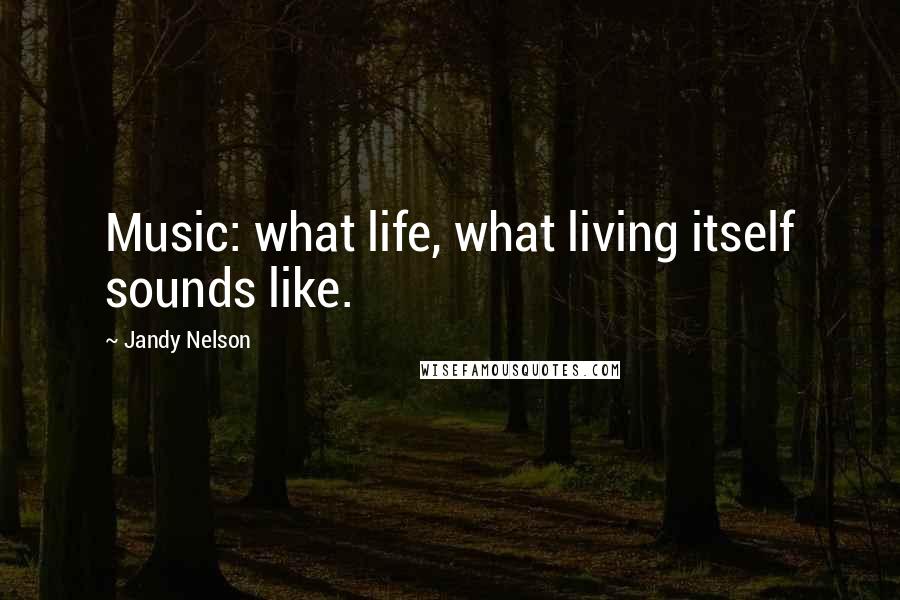 Jandy Nelson Quotes: Music: what life, what living itself sounds like.