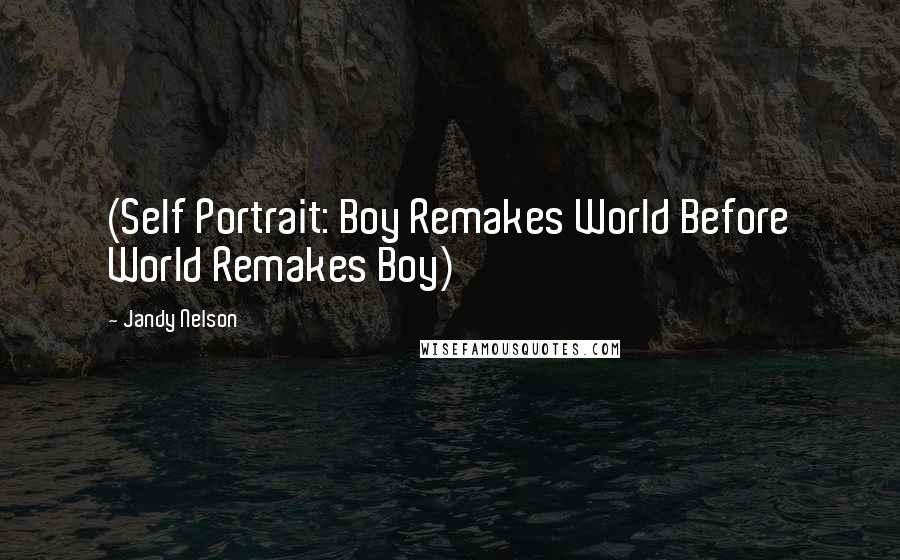 Jandy Nelson Quotes: (Self Portrait: Boy Remakes World Before World Remakes Boy)
