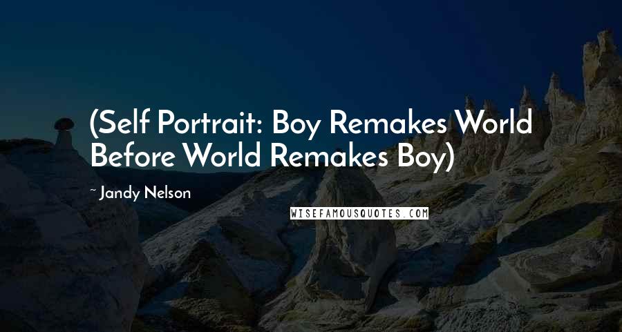 Jandy Nelson Quotes: (Self Portrait: Boy Remakes World Before World Remakes Boy)