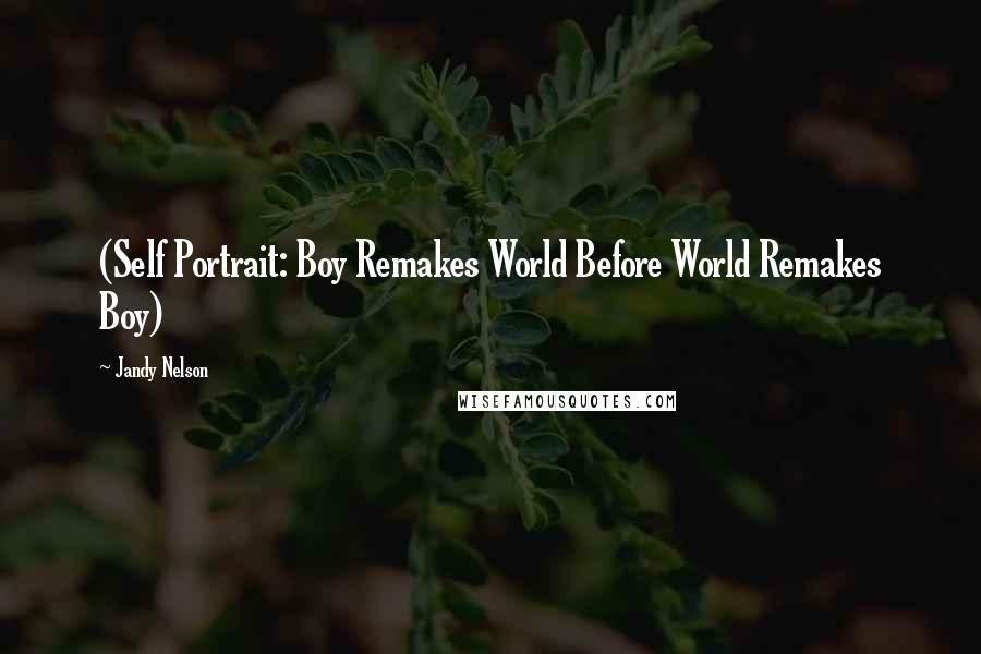 Jandy Nelson Quotes: (Self Portrait: Boy Remakes World Before World Remakes Boy)