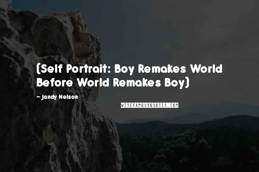 Jandy Nelson Quotes: (Self Portrait: Boy Remakes World Before World Remakes Boy)