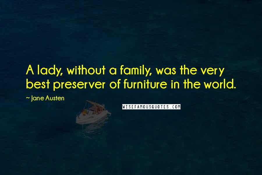 Jane Austen Quotes: A lady, without a family, was the very best preserver of furniture in the world.