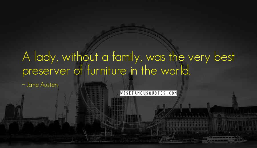 Jane Austen Quotes: A lady, without a family, was the very best preserver of furniture in the world.