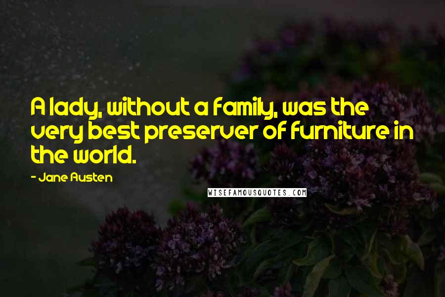 Jane Austen Quotes: A lady, without a family, was the very best preserver of furniture in the world.