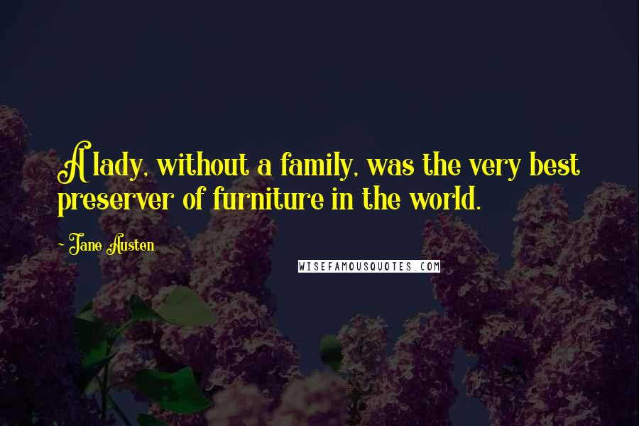 Jane Austen Quotes: A lady, without a family, was the very best preserver of furniture in the world.