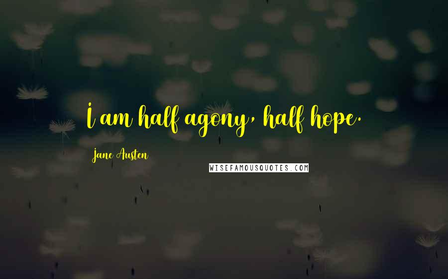 Jane Austen Quotes: I am half agony, half hope.