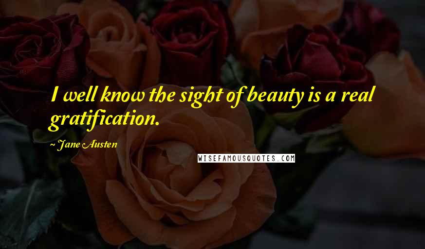 Jane Austen Quotes: I well know the sight of beauty is a real gratification.