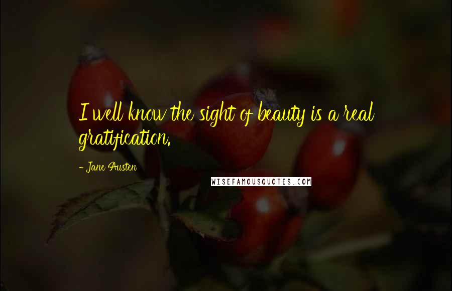 Jane Austen Quotes: I well know the sight of beauty is a real gratification.