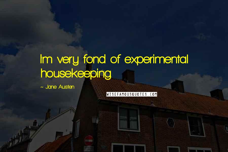 Jane Austen Quotes: I'm very fond of experimental housekeeping.