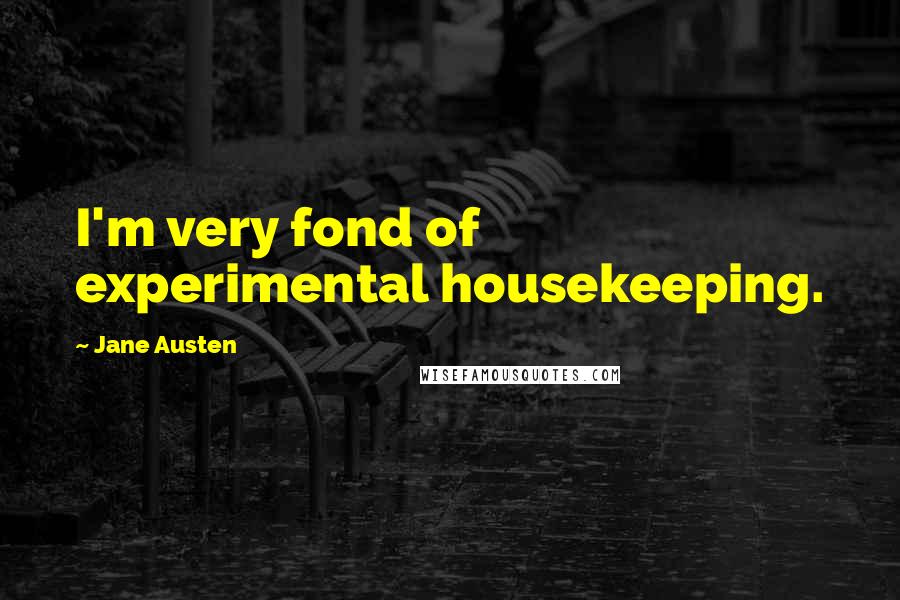 Jane Austen Quotes: I'm very fond of experimental housekeeping.