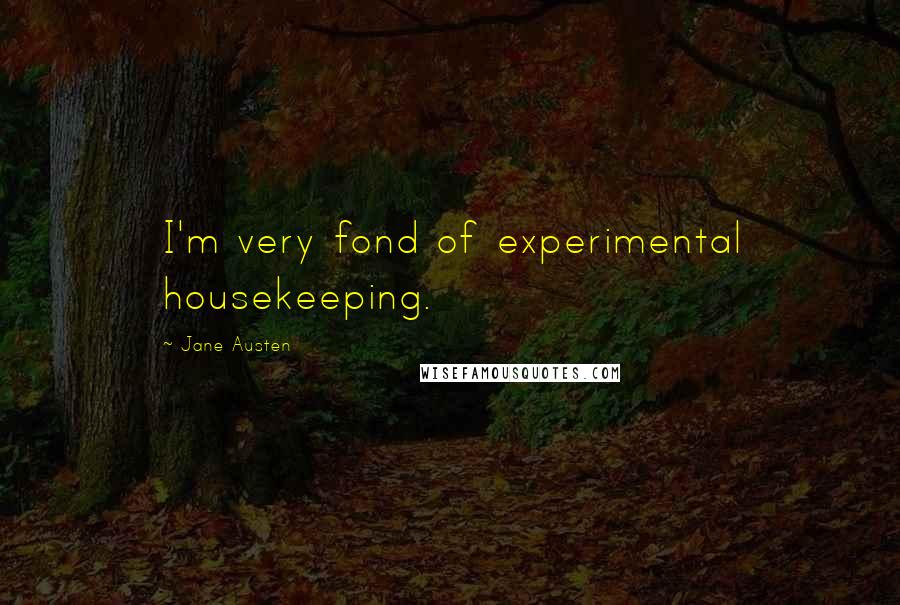 Jane Austen Quotes: I'm very fond of experimental housekeeping.