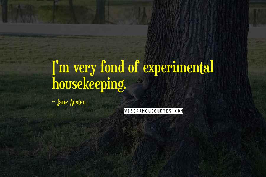 Jane Austen Quotes: I'm very fond of experimental housekeeping.