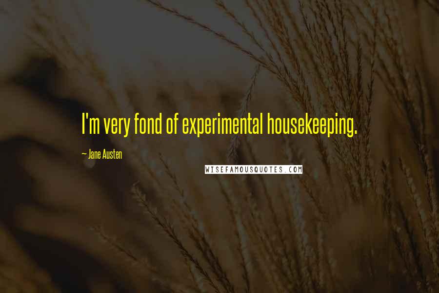 Jane Austen Quotes: I'm very fond of experimental housekeeping.