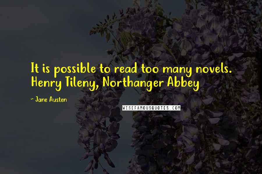 Jane Austen Quotes: It is possible to read too many novels. Henry Tileny, Northanger Abbey