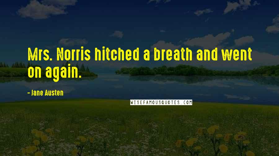 Jane Austen Quotes: Mrs. Norris hitched a breath and went on again.
