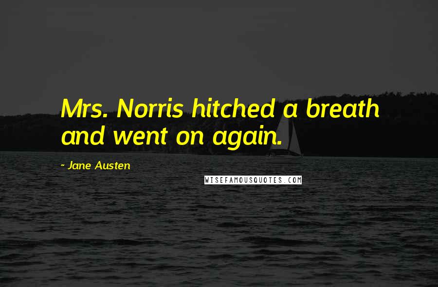 Jane Austen Quotes: Mrs. Norris hitched a breath and went on again.