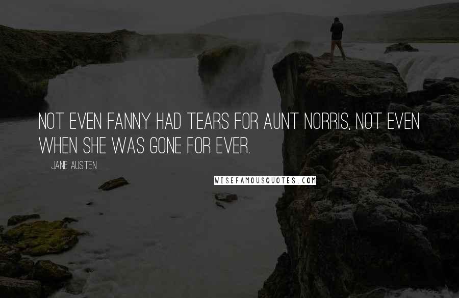 Jane Austen Quotes: Not even Fanny had tears for aunt Norris, not even when she was gone for ever.