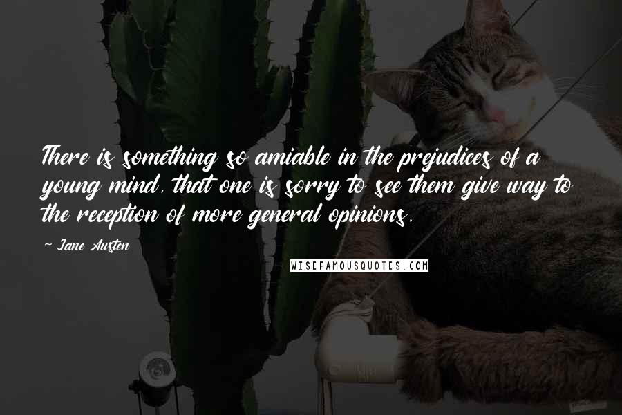 Jane Austen Quotes: There is something so amiable in the prejudices of a young mind, that one is sorry to see them give way to the reception of more general opinions.