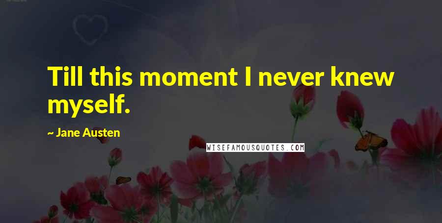 Jane Austen Quotes: Till this moment I never knew myself.