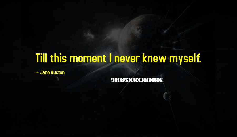 Jane Austen Quotes: Till this moment I never knew myself.