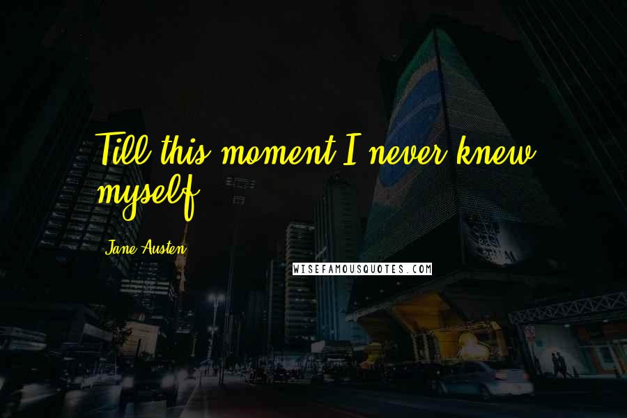 Jane Austen Quotes: Till this moment I never knew myself.