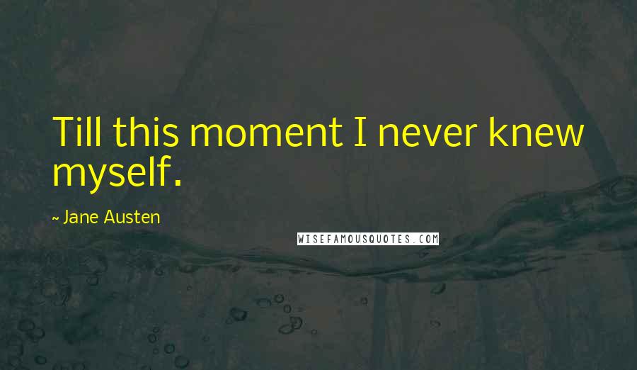 Jane Austen Quotes: Till this moment I never knew myself.