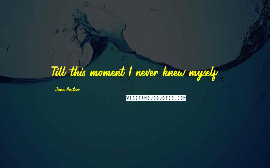 Jane Austen Quotes: Till this moment I never knew myself.