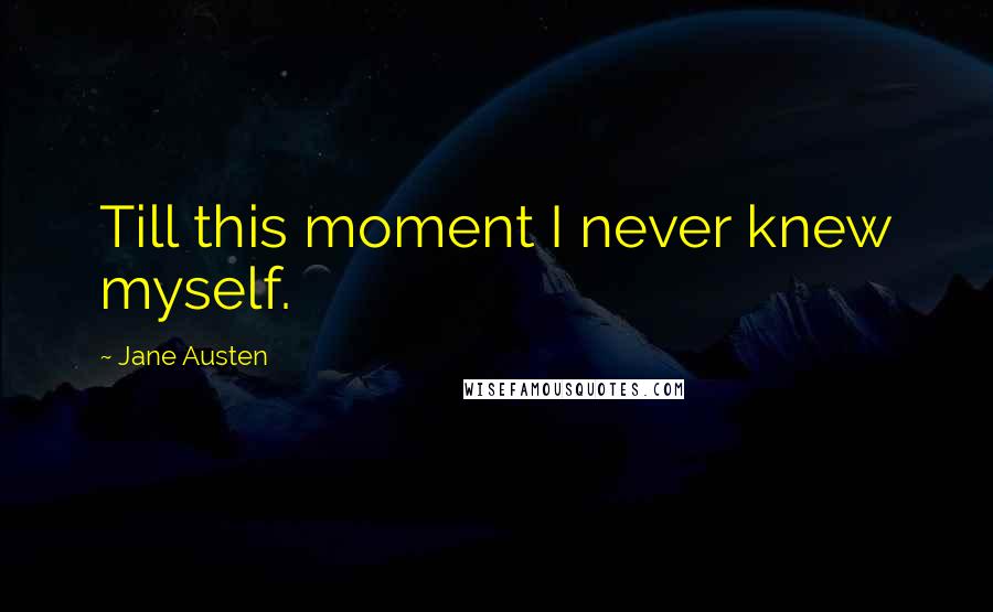 Jane Austen Quotes: Till this moment I never knew myself.