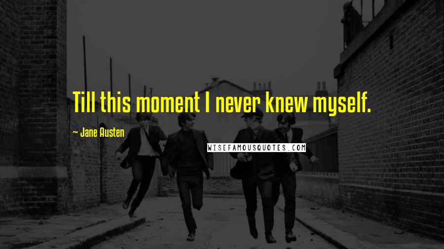 Jane Austen Quotes: Till this moment I never knew myself.