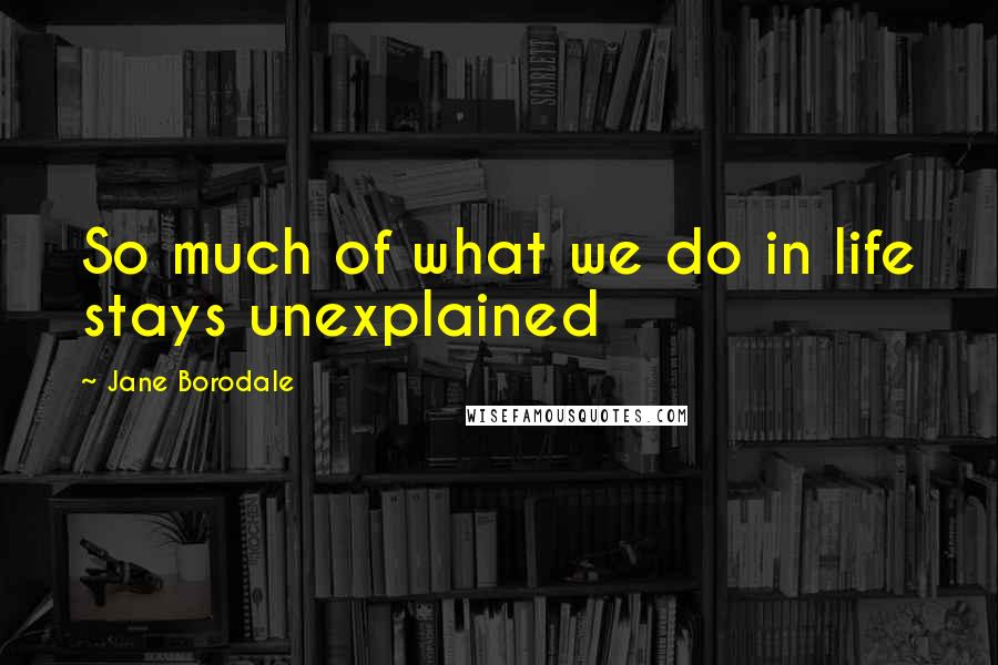 Jane Borodale Quotes: So much of what we do in life stays unexplained