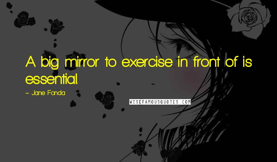 Jane Fonda Quotes: A big mirror to exercise in front of is essential.