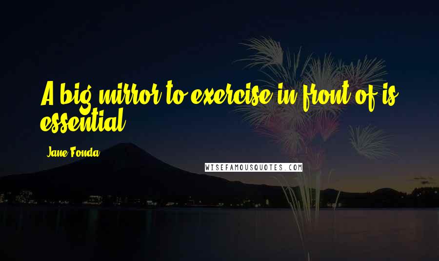 Jane Fonda Quotes: A big mirror to exercise in front of is essential.