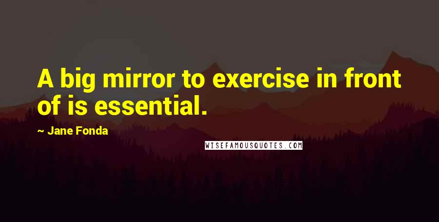 Jane Fonda Quotes: A big mirror to exercise in front of is essential.