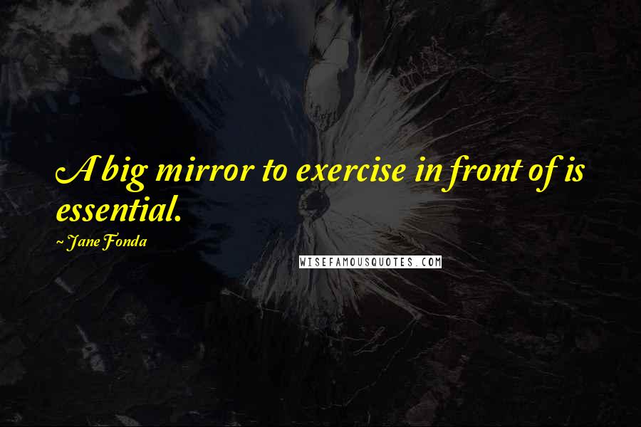 Jane Fonda Quotes: A big mirror to exercise in front of is essential.