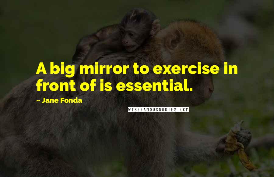 Jane Fonda Quotes: A big mirror to exercise in front of is essential.