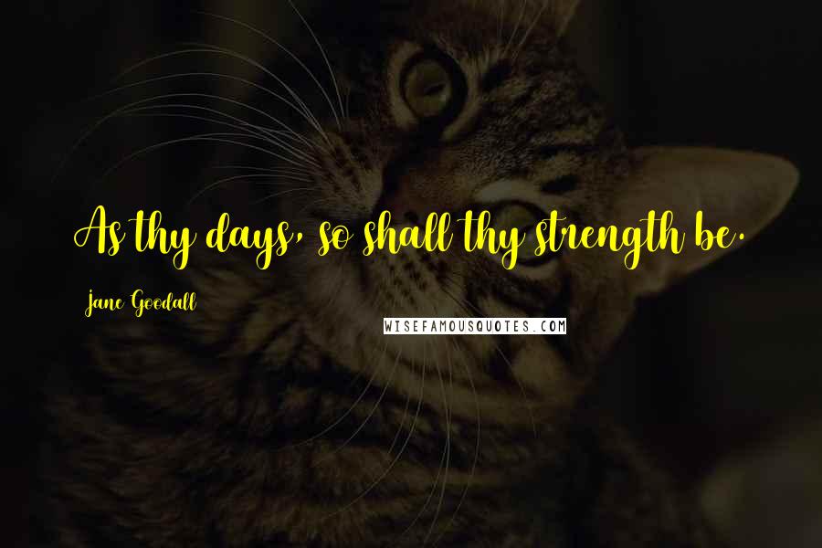 Jane Goodall Quotes: As thy days, so shall thy strength be.