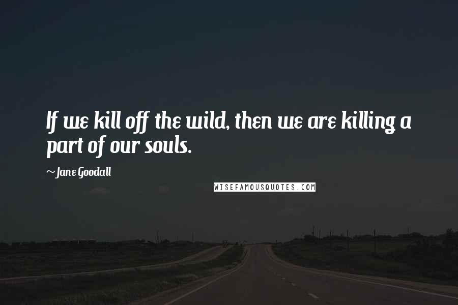 Jane Goodall Quotes: If we kill off the wild, then we are killing a part of our souls.