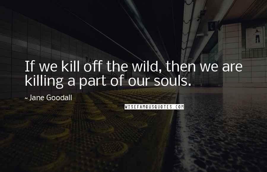 Jane Goodall Quotes: If we kill off the wild, then we are killing a part of our souls.
